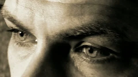 Man is justified, eyes Vídeo Stock 10866375