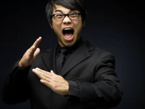 Man in karate pose Foto stock