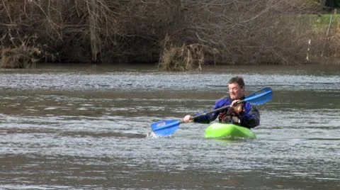 Man on Kayak 8 Stock Footage 10560506