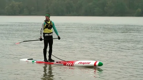 Man kayaking down the river Video stock 110295506