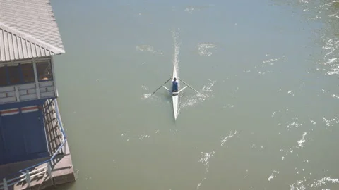 Man kayaking floating down the River in Rome Stock-Footage 96183226