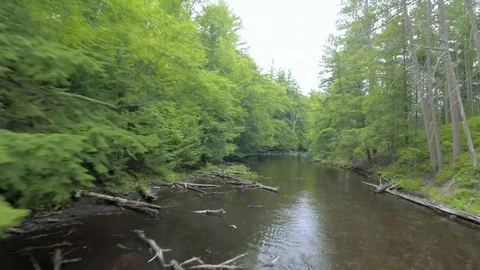 Man Kayaks Alone in River Stream Stock Footage 75873605