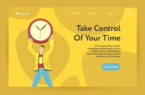 Man keep the clock over head. Time management. Stock Illustration
