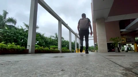 A man is keep going on the road Stock Footage 275395052