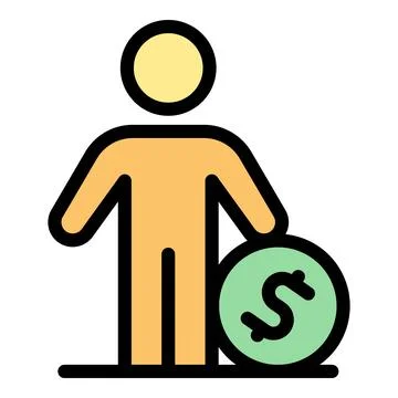 Man keep money icon vector flat Ilustração Stock