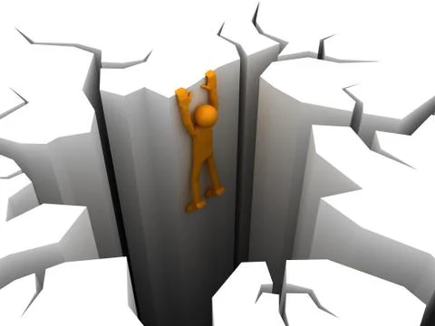 Man is kept so as not to fall into the pit Illustrazione stock