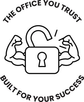 A man with a key in his hand is holding a lock Stock Illustration