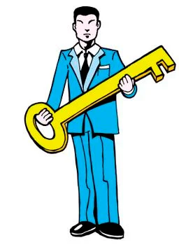 Man with key Stock Illustration