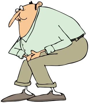 Man kicked in the groin Stock Illustration