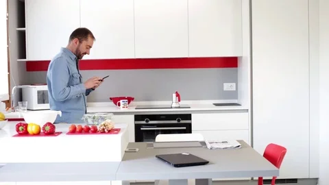 Man in the kitchen Stock Footage 109398085