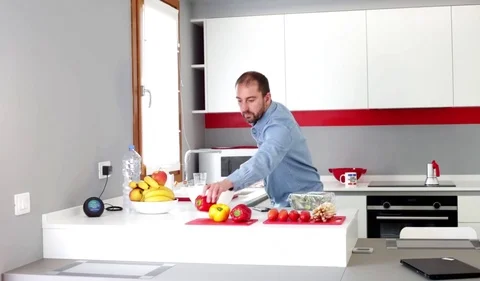Man in the kitchen Stock Footage 109398261