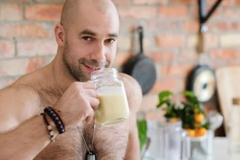 Man at kitchen Stock Photos