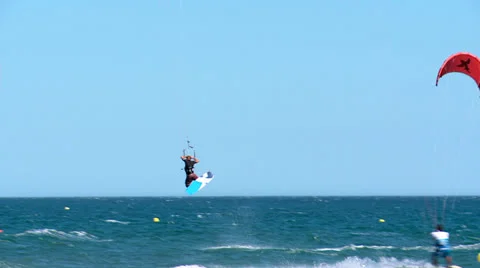 Man kite surfing Stock-Footage 25422505