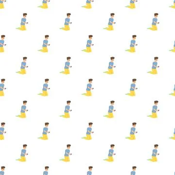 Man kneeling holding ring proposal seamless pattern Stock Illustration