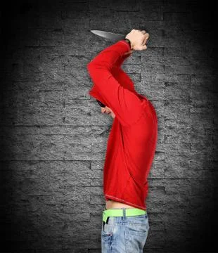 Man with knife Foto stock