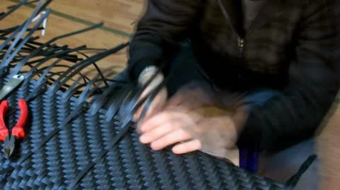 Man knitting fast Video stock 21374650