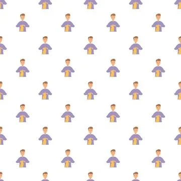 Man knitting seamless pattern background for crafts theme Illustrazione stock