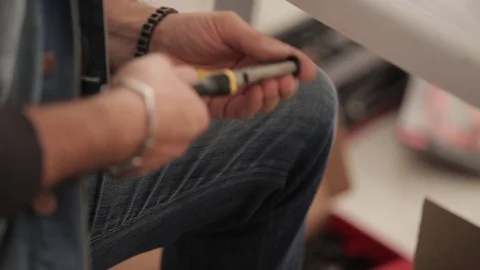 The man knocks out the keyboard Stock Footage 86477639