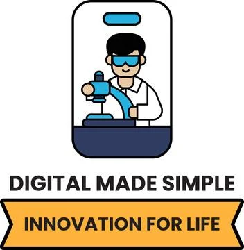 A man in a lab coat holding a microscope Stock Illustration