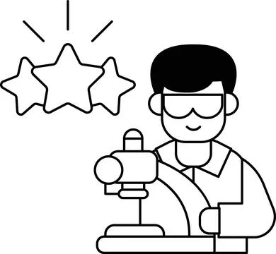 A man in a lab coat is holding a remote control and smiling 库存插图