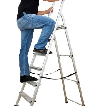 A man with a ladder Stock Photos