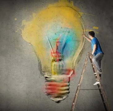 Man on ladder Stock Photos