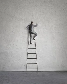 Man on ladder Stock Photos