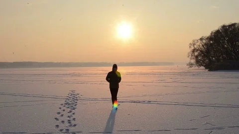 Man On Lake Stock Footage 70017784