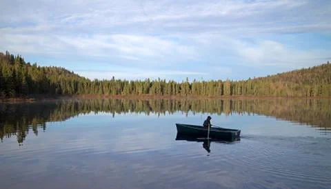 Man on the lake Foto stock