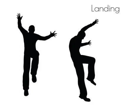 Man in  Landing  Action pose Stock Illustration