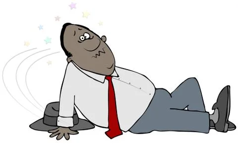 Man landing after tripping Stock Illustration