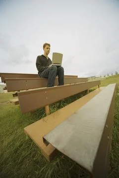 Man On Laptop Computer Stock Photos