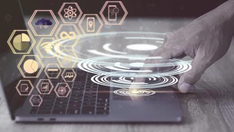A man with a laptop computer Stock-Fotos