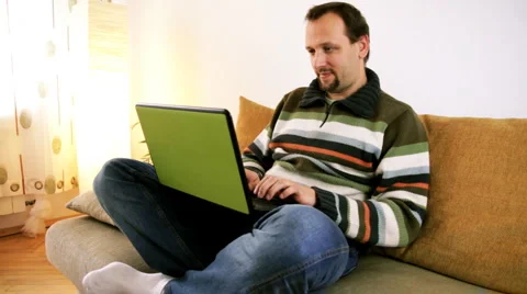 Man with laptop Stock Footage 912569