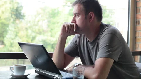 Man with laptop Stock Footage 930234