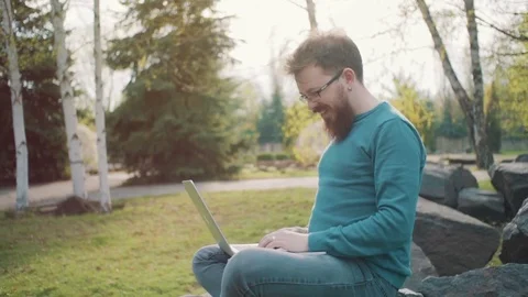 Man on laptop Stock Footage 74306160