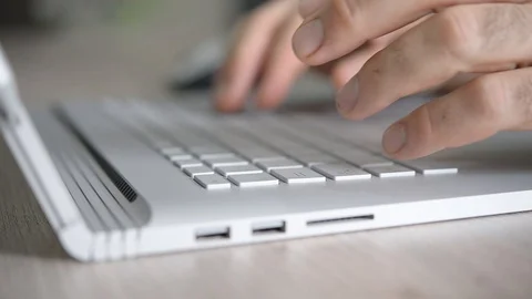 Man at Laptop Stock Footage 91334785