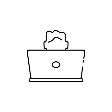 Man with laptop icon Stock Illustration