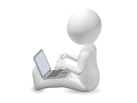 Man with laptop Stock Illustration