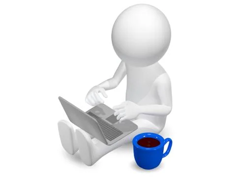 Man with laptop Stock Illustration