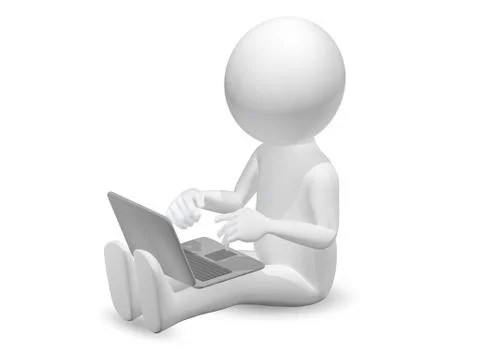 Man with laptop Stock Illustration