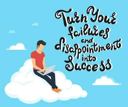 Man with laptop Stock Illustration