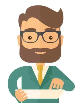 Man with laptop Stock Illustration