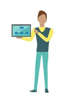 Man with Laptop Illustrazione stock