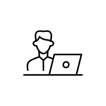 Man with laptop Stock Illustration