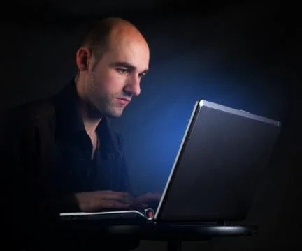 Man with laptop Stock Photos