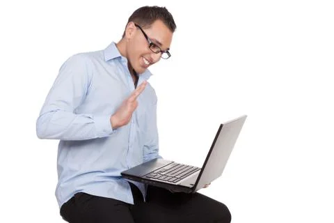 Man with laptop Stock Photos