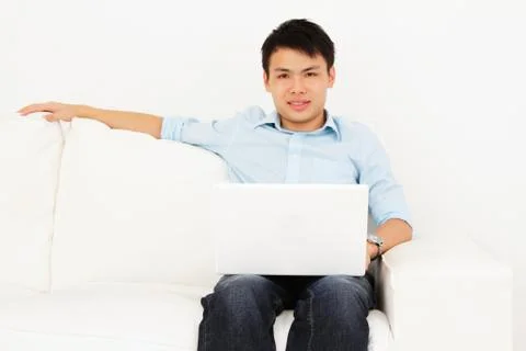 Man with laptop Stock Photos