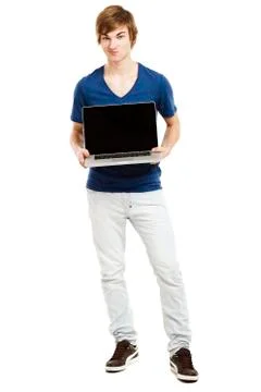 Man with a laptop Stock Photos