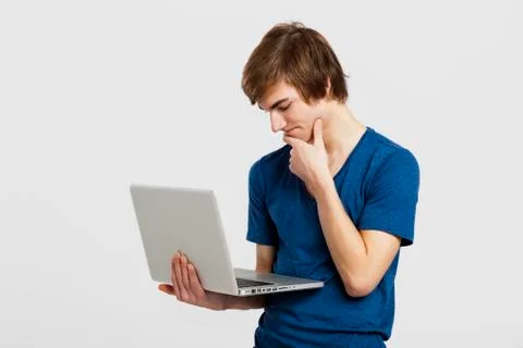 Man with a laptop Stock Photos